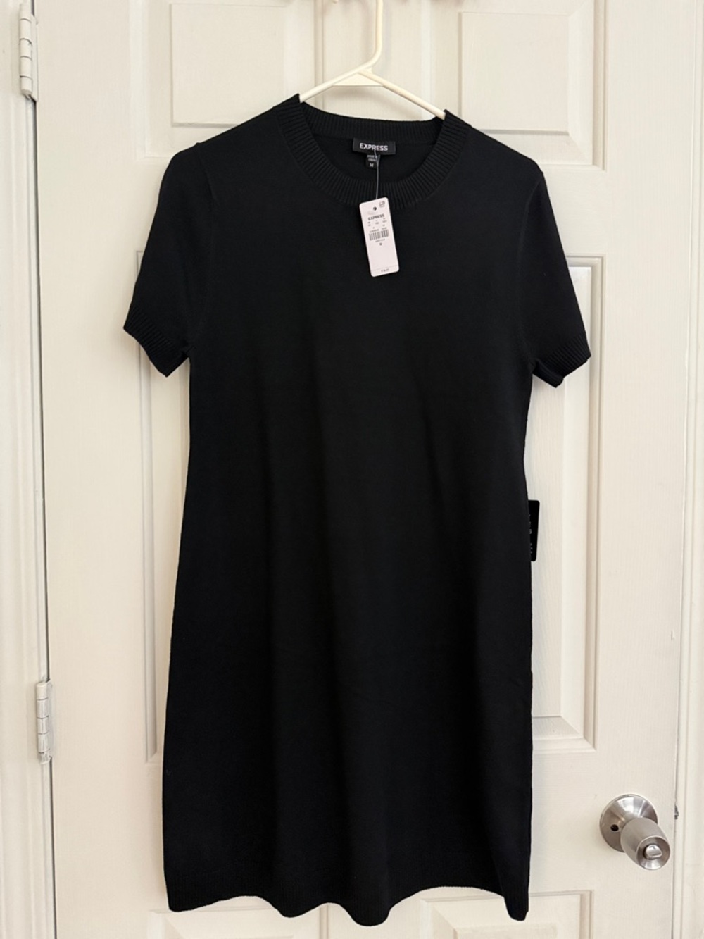 Express Black Short Sleeve Crewneck Knit Dress